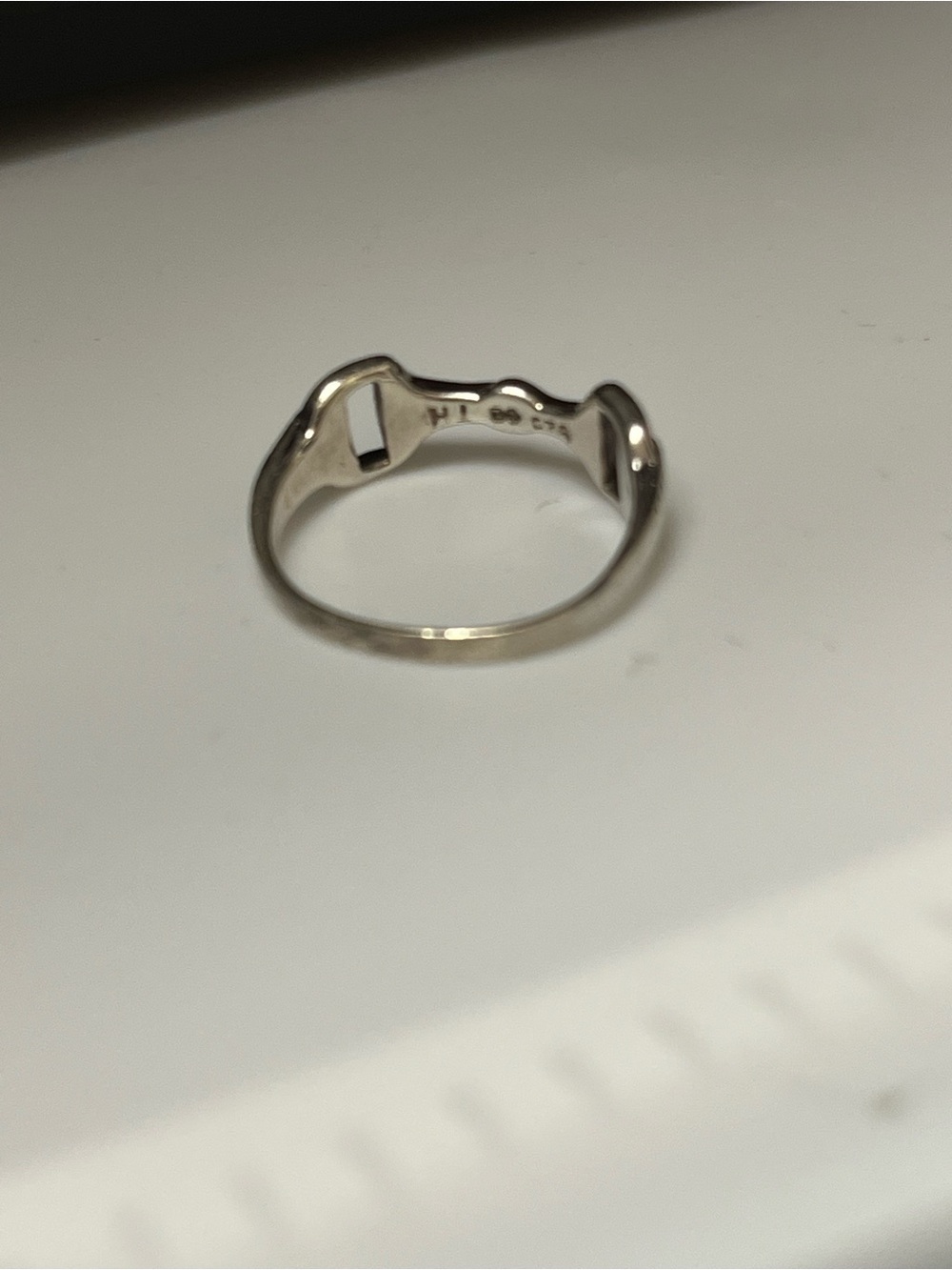 Source Unknown Silver Tone Horse Bit Ring - Picture 3 of 4